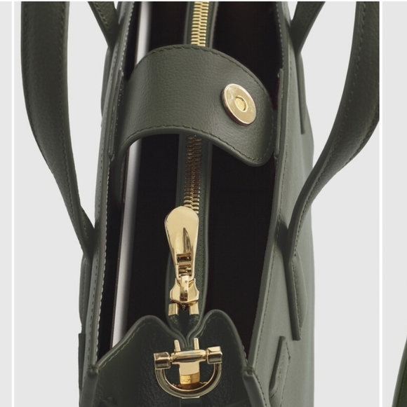 Quince NWTs Italian Leather Small Triple Compartment Satchel - Picture 5 of 12